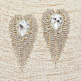 86504, 3.5" CRYSTAL RHINESTONE EARRING