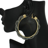 86537, 60MM PAVE RHINESTONE HOOP EARRING