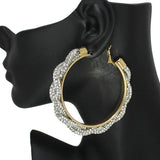 86537, 60MM PAVE RHINESTONE HOOP EARRING
