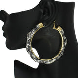 86537, 60MM PAVE RHINESTONE HOOP EARRING