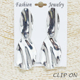 86545, 3" METAL CLIP ON EARRING