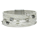 86569, FAUX LEATHER MAGNETIC CLOSE BRACELET