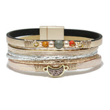 86570, FAUX LEATHER MAGNETIC CLOSE BRACELET