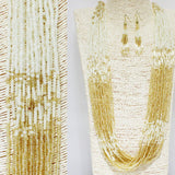 86585, LONG SEED BEADED NECKLACE