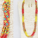 86585, LONG SEED BEADED NECKLACE