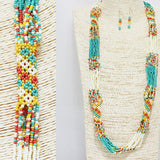 86585, LONG SEED BEADED NECKLACE