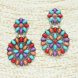 86867, WESTERN TURQUOISE STONE EARRING
