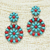 86867, WESTERN TURQUOISE STONE EARRING