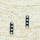 86869, RECTANGLE BUFFALO PLAID EARRING