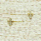 86881, DAINTY CROSS CUBIC ZIRCONIA STUD EARRING