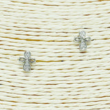 86881, DAINTY CROSS CUBIC ZIRCONIA STUD EARRING