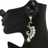 86938, RHINESTONE TEARDROP SWIRL EVENING EARRING
