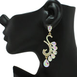 86938, RHINESTONE TEARDROP SWIRL EVENING EARRING