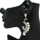 86938, RHINESTONE TEARDROP SWIRL EVENING EARRING