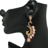 86938, RHINESTONE TEARDROP SWIRL EVENING EARRING