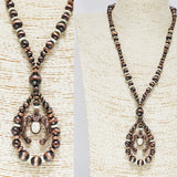 86959, WESTERN SQUASH BLOSSOM W/ NAVAJO PEARL NECKLACE