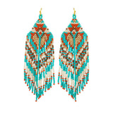 86960, CHEVRON FRINGE SEED BEAD EARRING