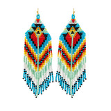 86960, CHEVRON FRINGE SEED BEAD EARRING