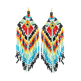86960, CHEVRON FRINGE SEED BEAD EARRING