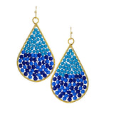 86963, TEARDROP TWO TONE BEADED EARRING