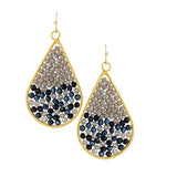86963, TEARDROP TWO TONE BEADED EARRING