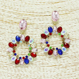 87011, ROUND RHINESTONE EVENING EARRING