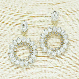 87011, ROUND RHINESTONE EVENING EARRING