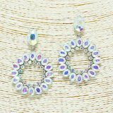 87011, ROUND RHINESTONE EVENING EARRING