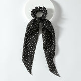 87017, BOHEMIAN POLKA DOT PRINT PONYTAIL HAIR SCARF
