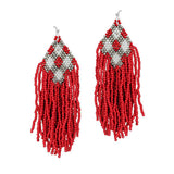 87022, SEED BEAD PLAID EARRING