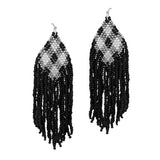 87022, SEED BEAD PLAID EARRING