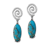 87068, WESTERN TURQUOISE SWIRL POST EARRING