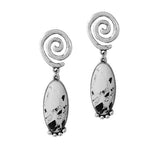 87068, WESTERN TURQUOISE SWIRL POST EARRING