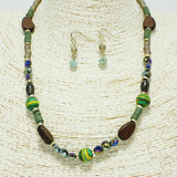87097, HANDMADE WOOD & MIX BEADED NECKLACE