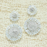 87124, SUNFLOWER CUBIC ZIRCONIA RHINESTONE EARRING
