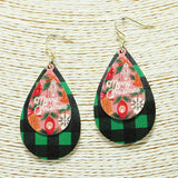 87202, "MERRY CHRISTMAS" TEARDROP EARRING