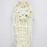 87244, LONG PEARL CLUSTER DROP STATEMENT NECKLACE