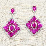 87252, MULTI RHINESTONE EVENING EARRING