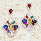 87252, MULTI RHINESTONE EVENING EARRING