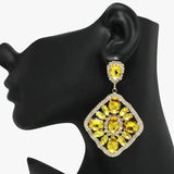 87252, MULTI RHINESTONE EVENING EARRING