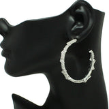87255, PAVE RHINESTONE HOOP EARRING