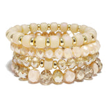 87289, MULTI LAYERED BEAD STRETCH BRACELET