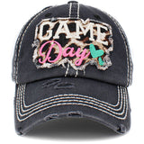 87295, "GAME DAY" LEOPARD WASHED VINTAGE BALL CAP