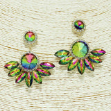 87301, ROUND N MARQUISE RHINESTONE EVENING EARRING