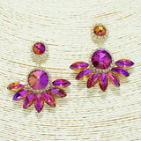 87301, ROUND N MARQUISE RHINESTONE EVENING EARRING