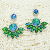 87301, ROUND N MARQUISE RHINESTONE EVENING EARRING