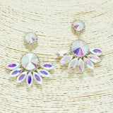 87301, ROUND N MARQUISE RHINESTONE EVENING EARRING