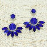 87301, ROUND N MARQUISE RHINESTONE EVENING EARRING