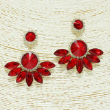 87301, ROUND N MARQUISE RHINESTONE EVENING EARRING