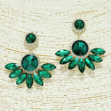 87301, ROUND N MARQUISE RHINESTONE EVENING EARRING